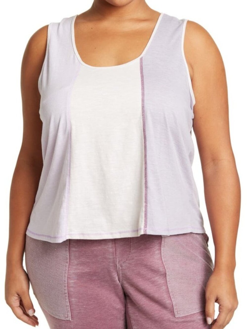 Fourteenth Place Nordstrom Colorblock Tank Top Purple Orchid Petal Size 1X